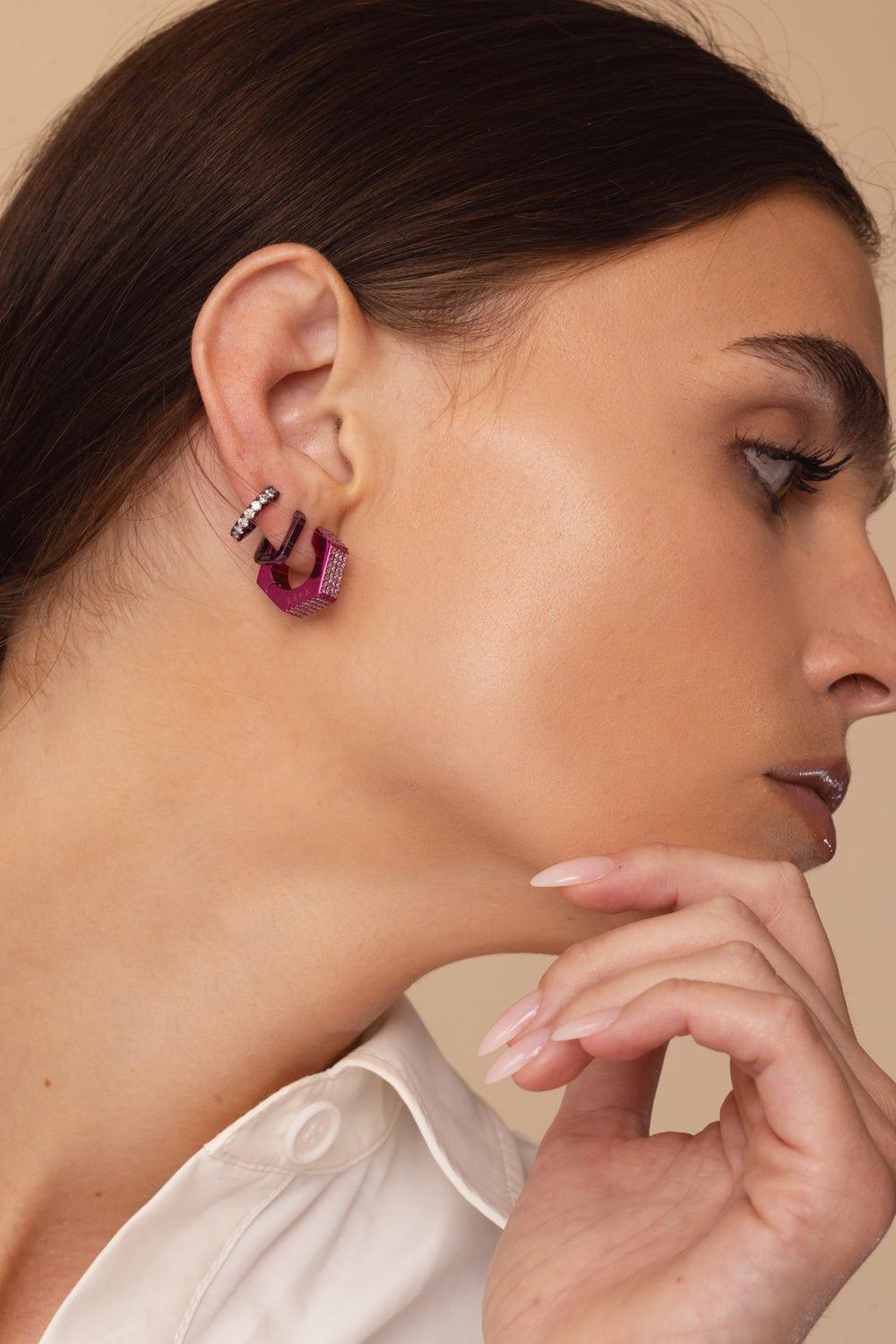 EÉRA-Purple Mini Earcuff-WHITE GOLD