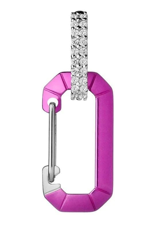 EÉRA-Small Fuchsia Metallic Chiara Earring-WHITE GOLD