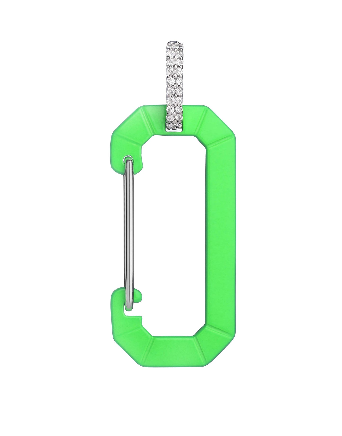 EÉRA-Small Neon Green Chiara Earring-WHITE GOLD