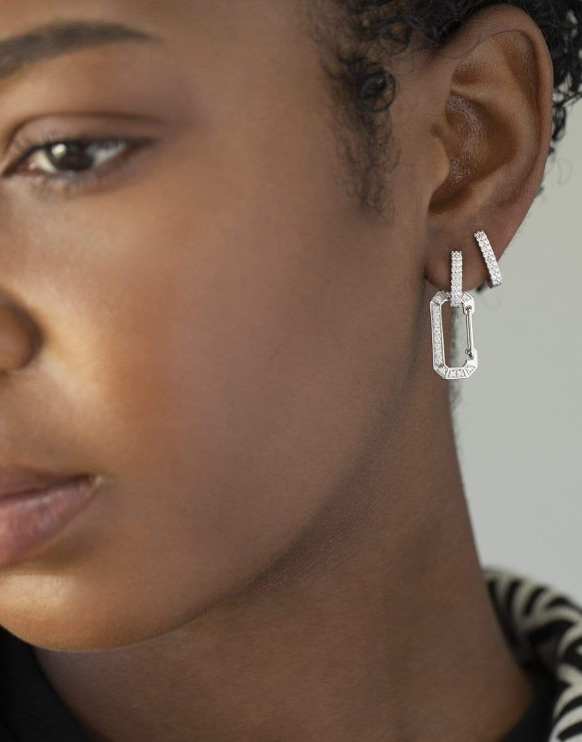 EÉRA-Small White Gold Pave Chiara Earring-WHITE GOLD