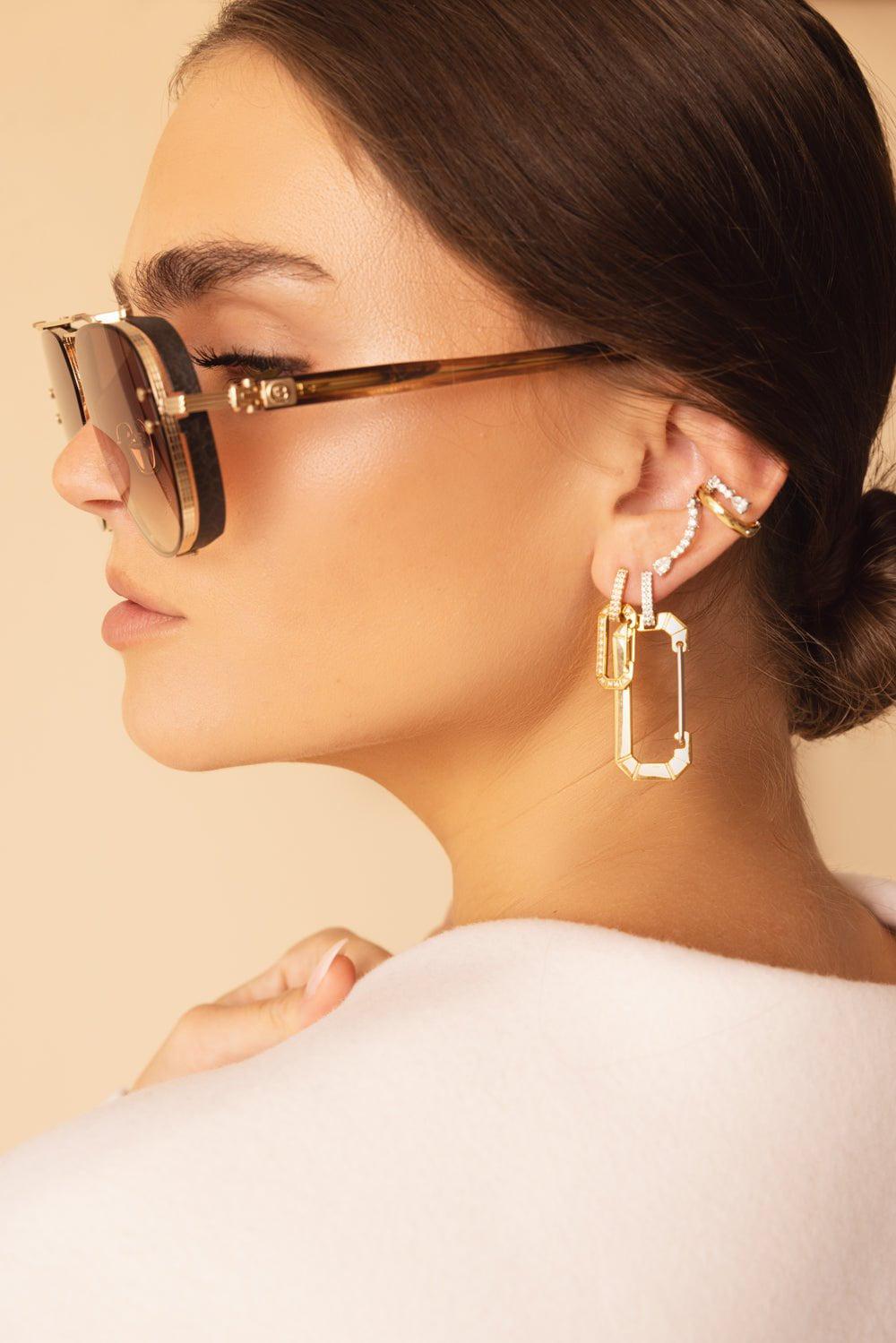 EÉRA-Small Yellow Gold Pave Chiara Earring-YELLOW GOLD