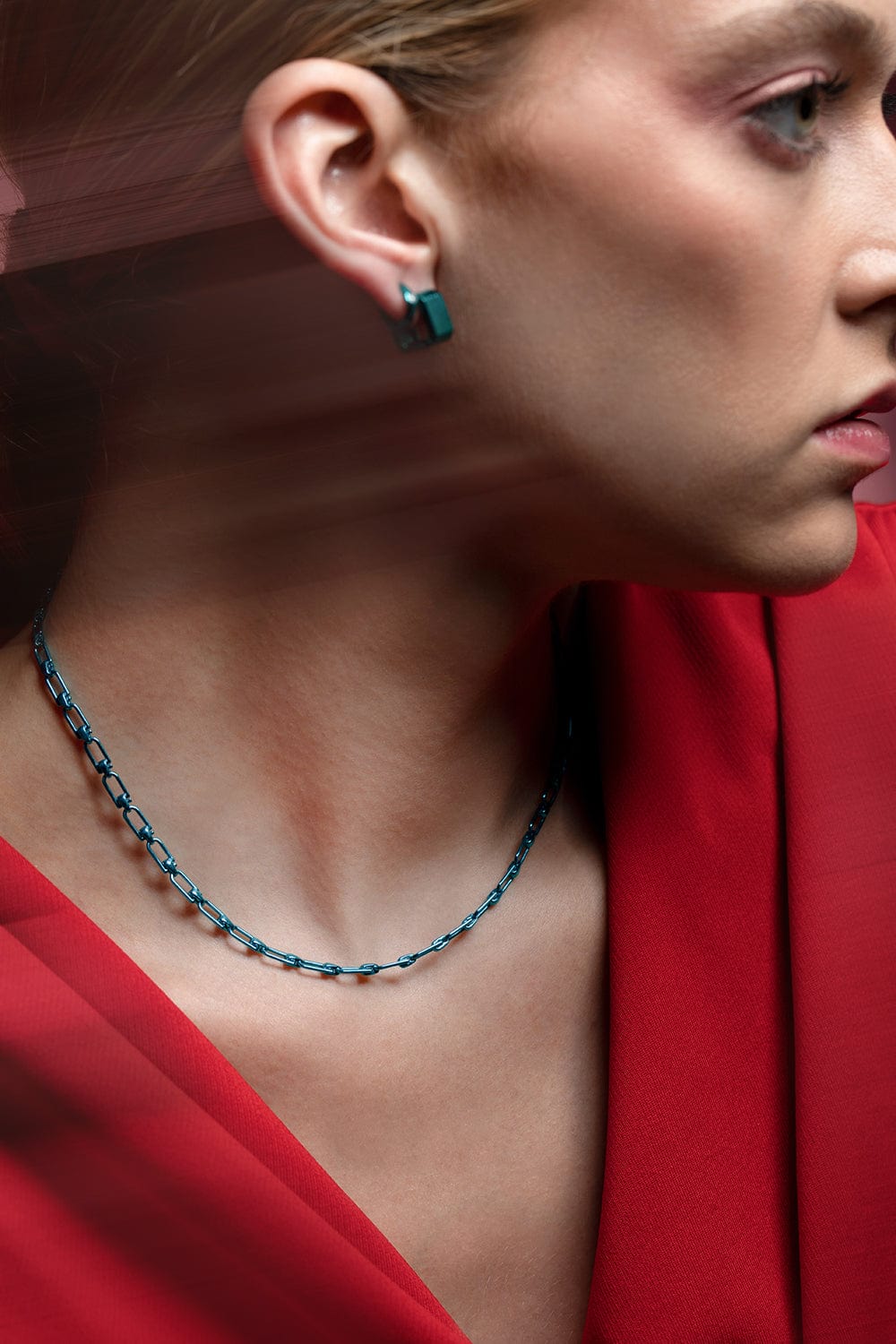 EÉRA-Reine Light Blue Necklace-SILVER