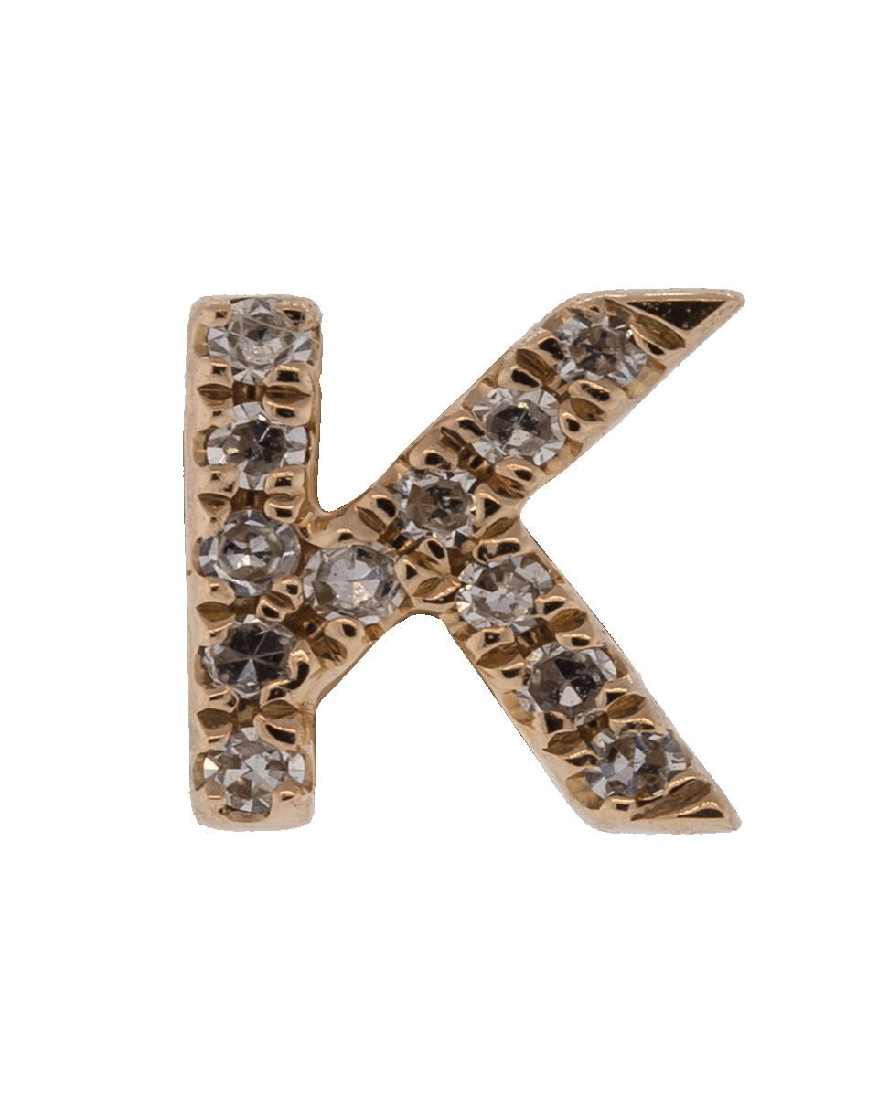 EF COLLECTION-Diamond Initial K Stud Earring-ROSE GOLD