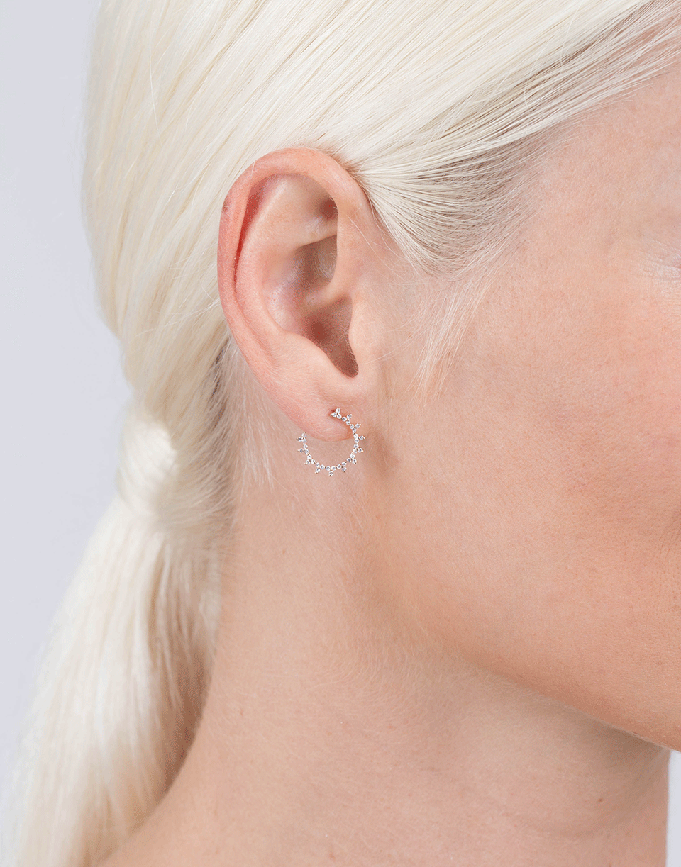 EF COLLECTION-Diamond Trio Illusion Hoop Earrings-ROSE GOLD