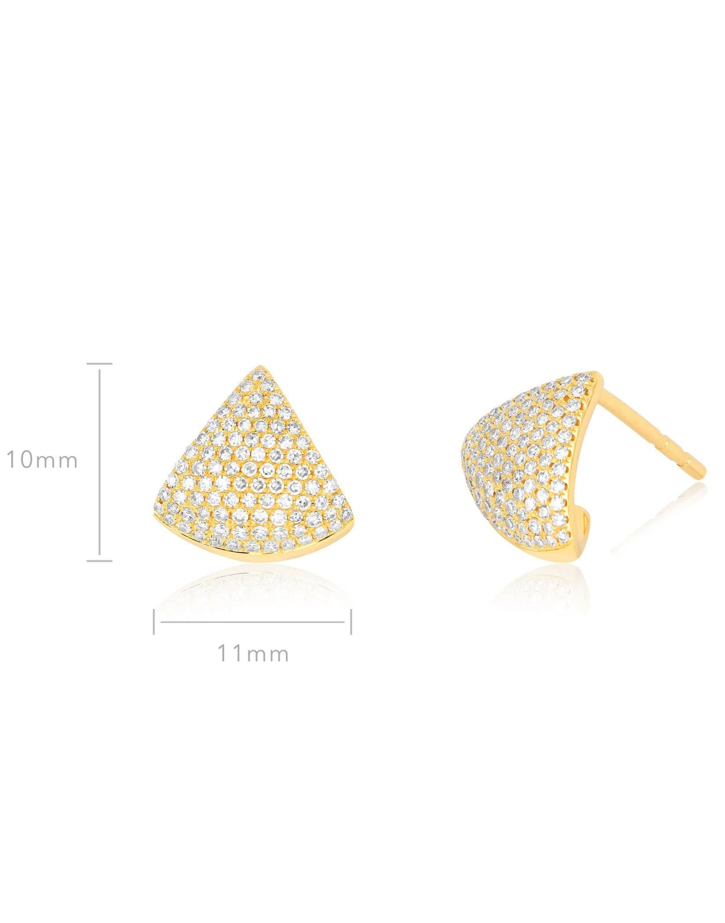 EF COLLECTION-Diamond Chevron Earrings-WHITE GOLD