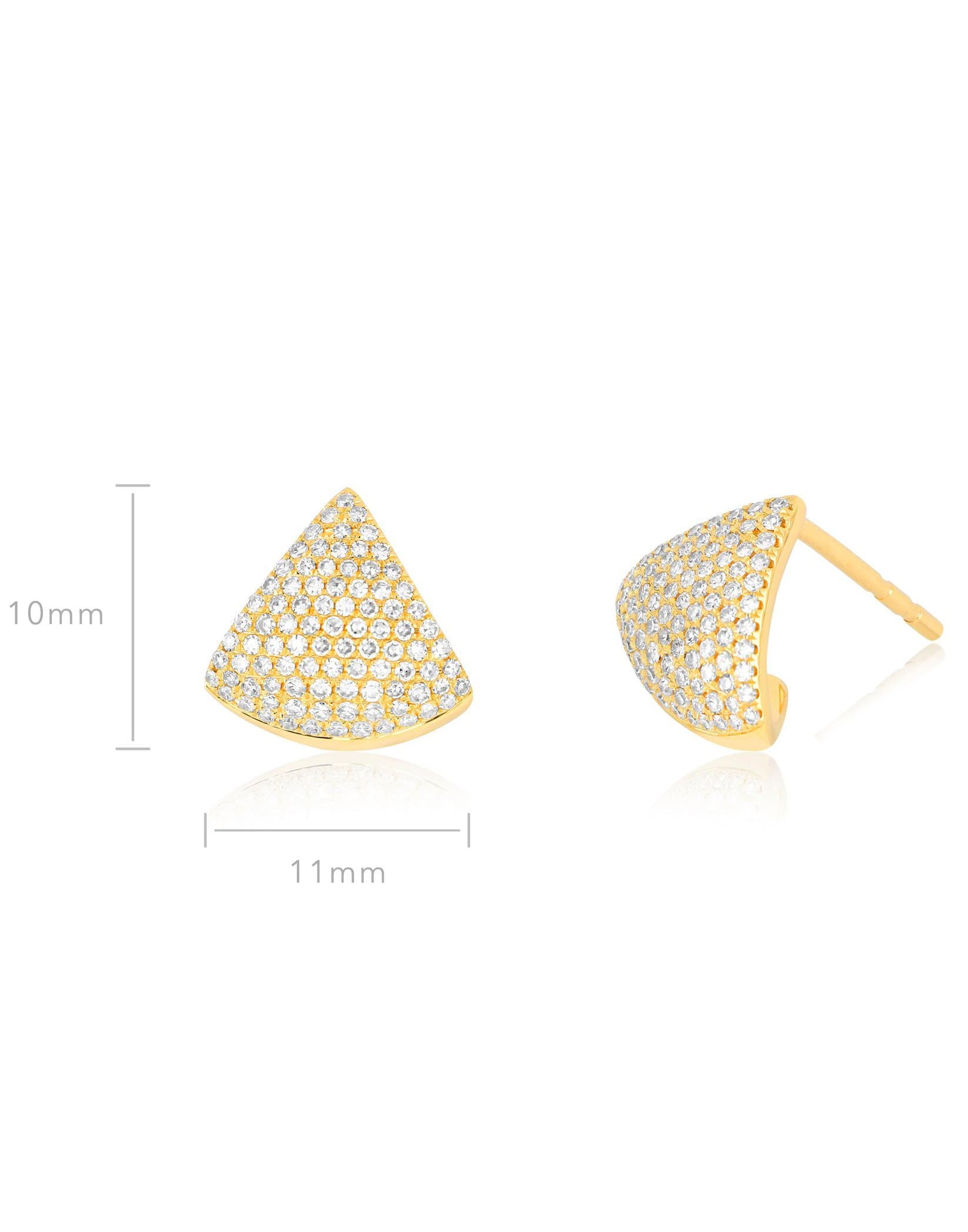EF COLLECTION-Diamond Chevron Earrings-WHITE GOLD