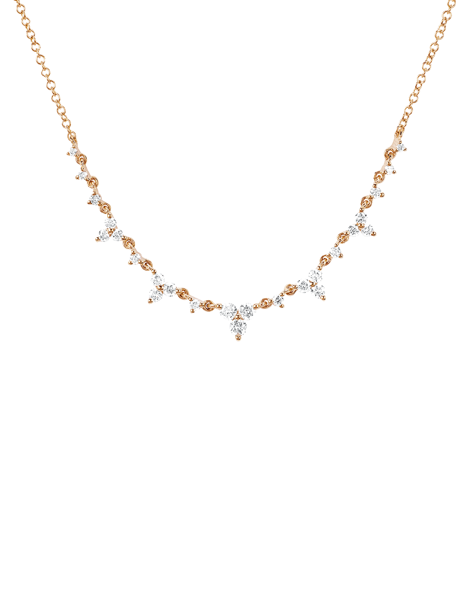 EF COLLECTION-Diamond Trio Tiara Necklace-ROSE GOLD