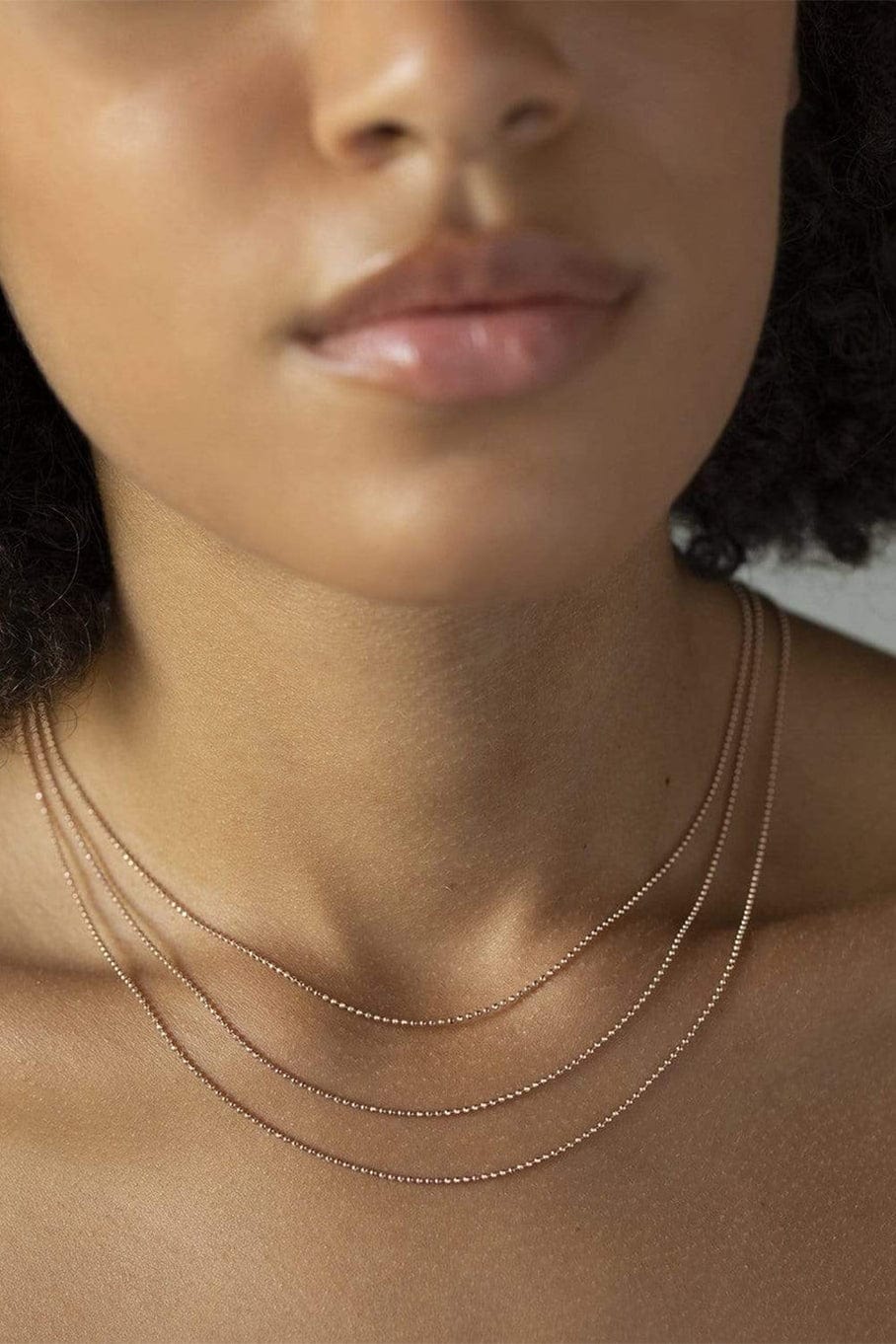 EF COLLECTION-Hasson Triple Layered Chain Necklace-