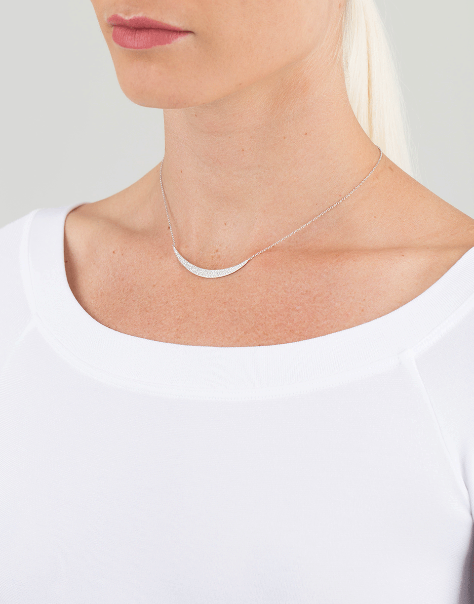 EF COLLECTION-Diamond Jumbo Crescent Necklace-WHITE GOLD