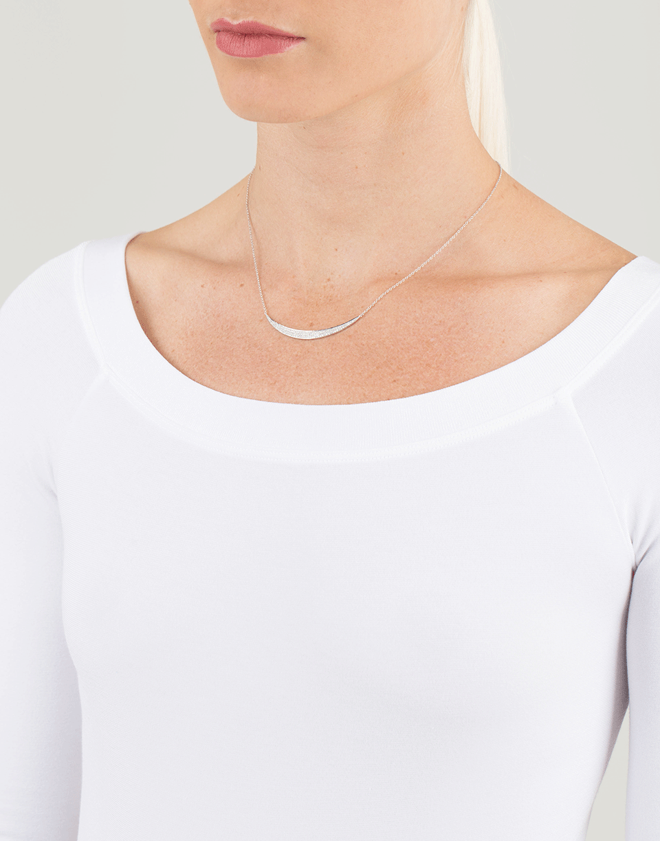 EF COLLECTION-Diamond Jumbo Crescent Necklace-WHITE GOLD