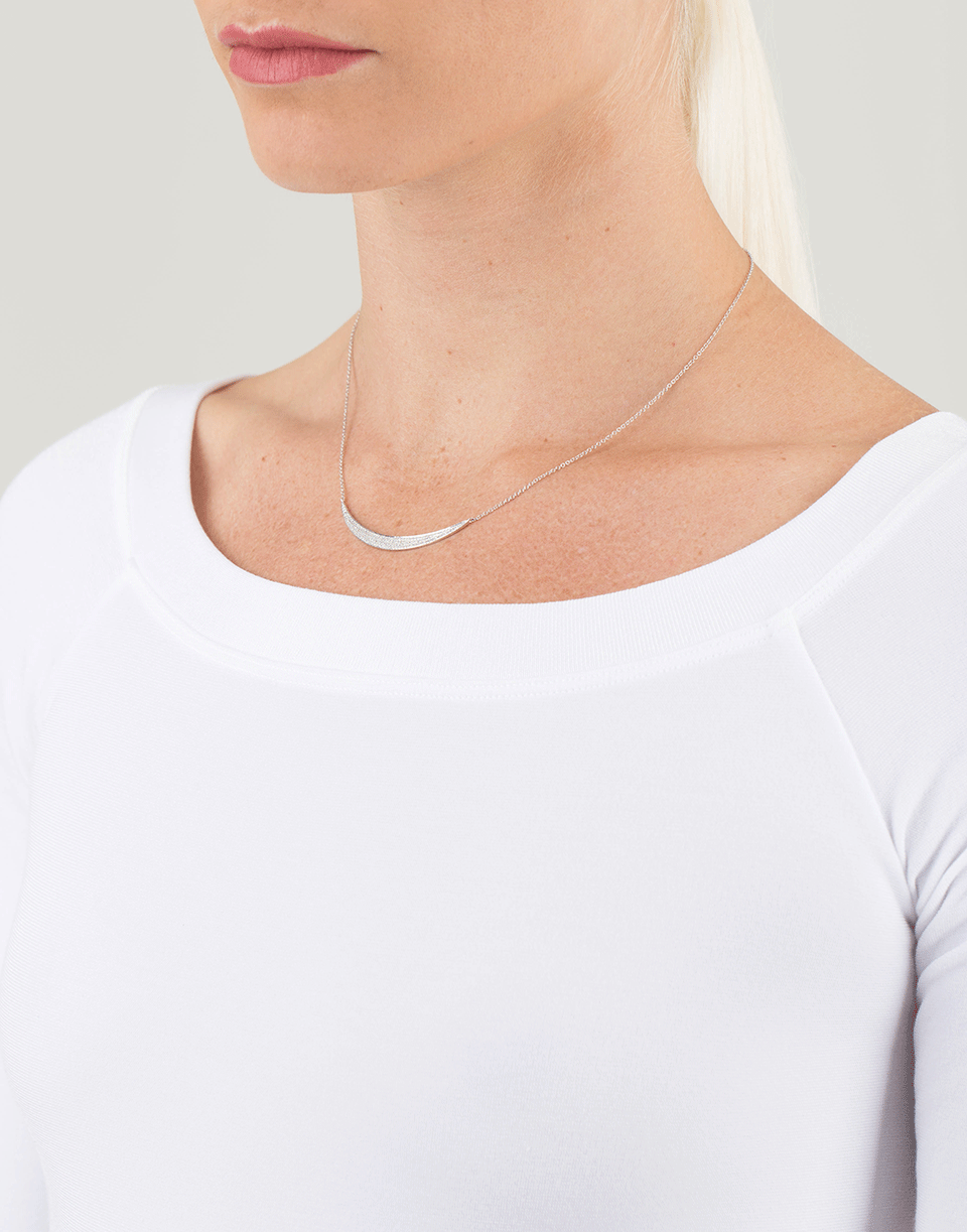EF COLLECTION-Diamond Jumbo Crescent Necklace-WHITE GOLD