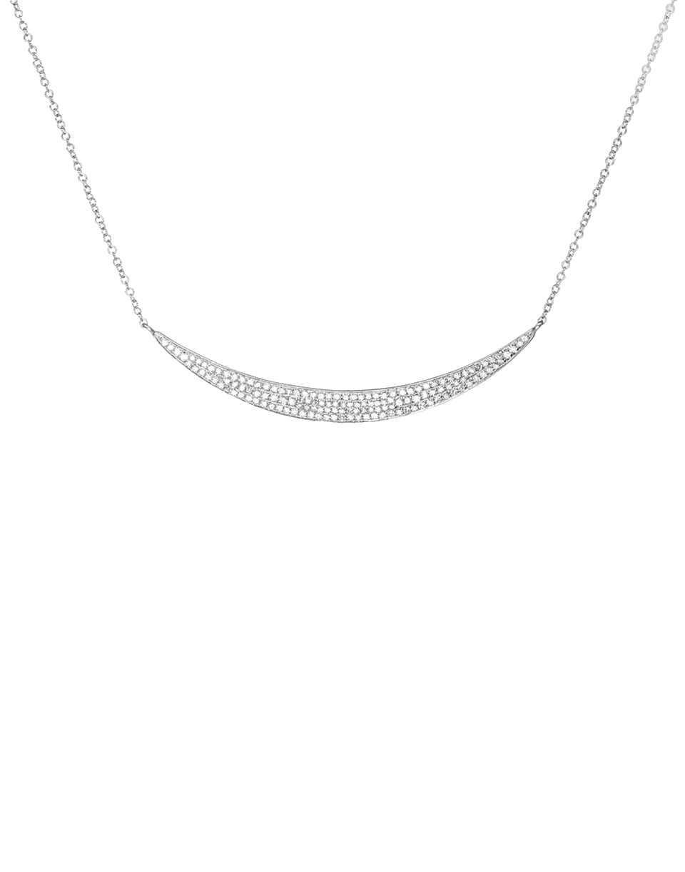 EF COLLECTION-Diamond Jumbo Crescent Necklace-WHITE GOLD