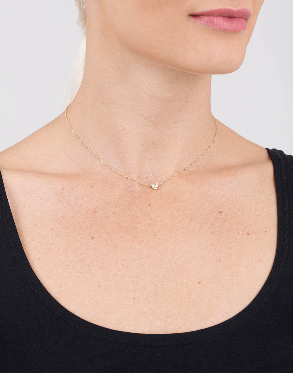 EF COLLECTION-Diamond Heart Choker Necklace-YELLOW GOLD