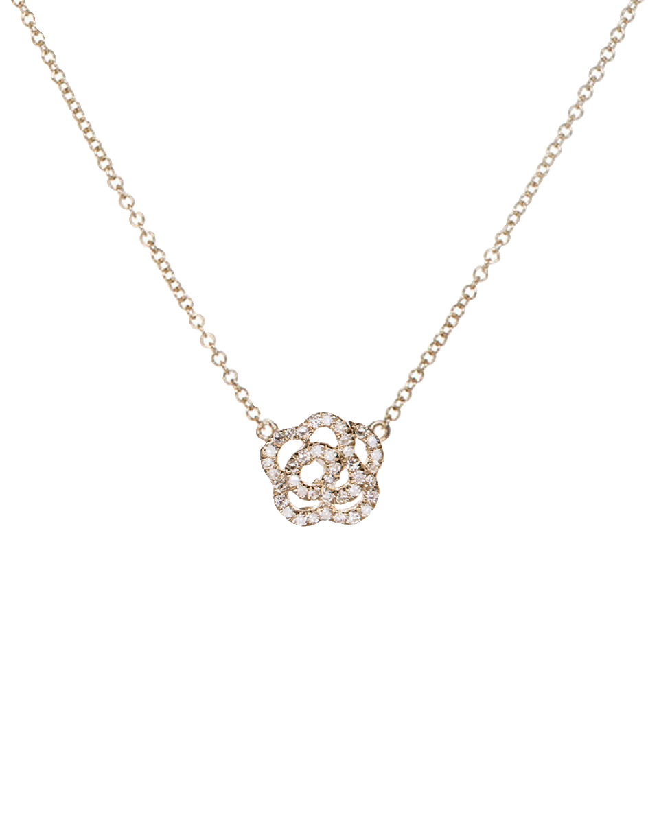 EF COLLECTION-Diamond Rose Necklace-YELLOW GOLD