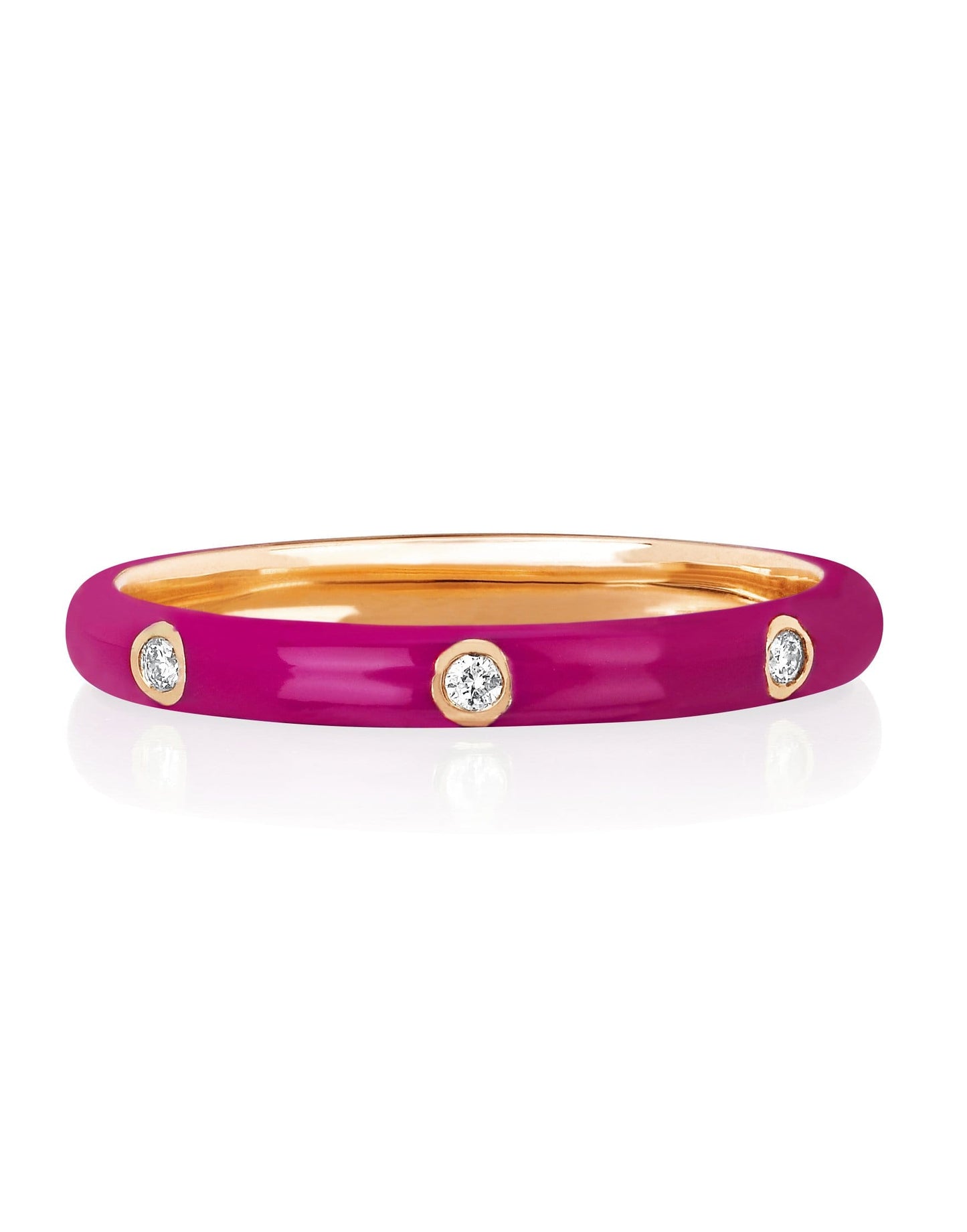 EF COLLECTION-Berry Enamel and Diamond Ring-ROSE GOLD