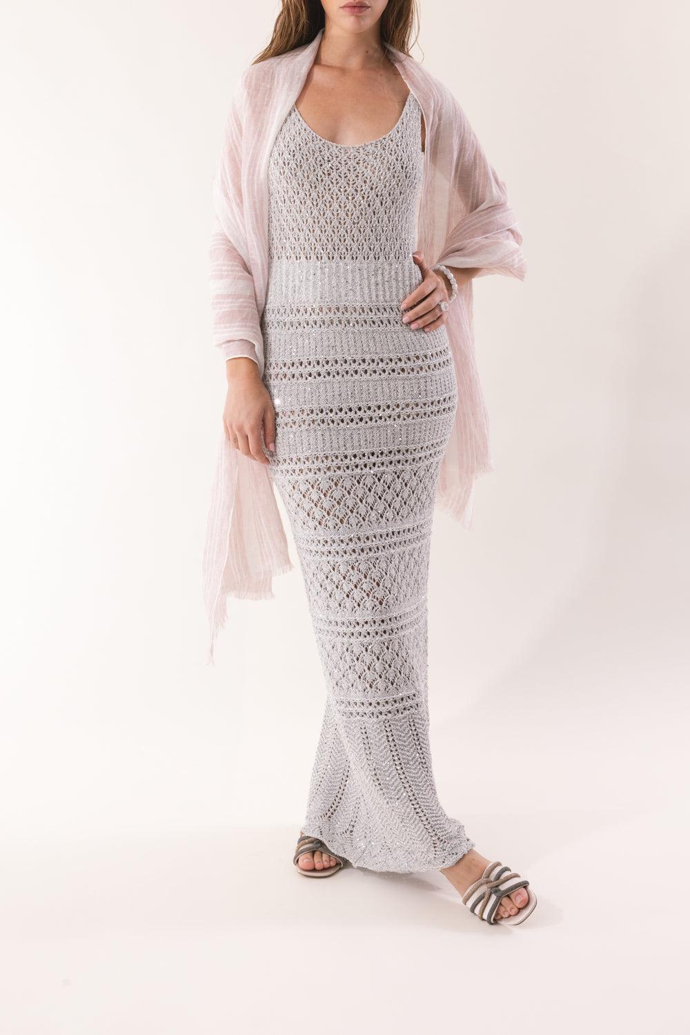 Stripe Lurex Scarf - Rose-ROSE-O/S-ACCESSORIESCARVES-ELEVENTY
