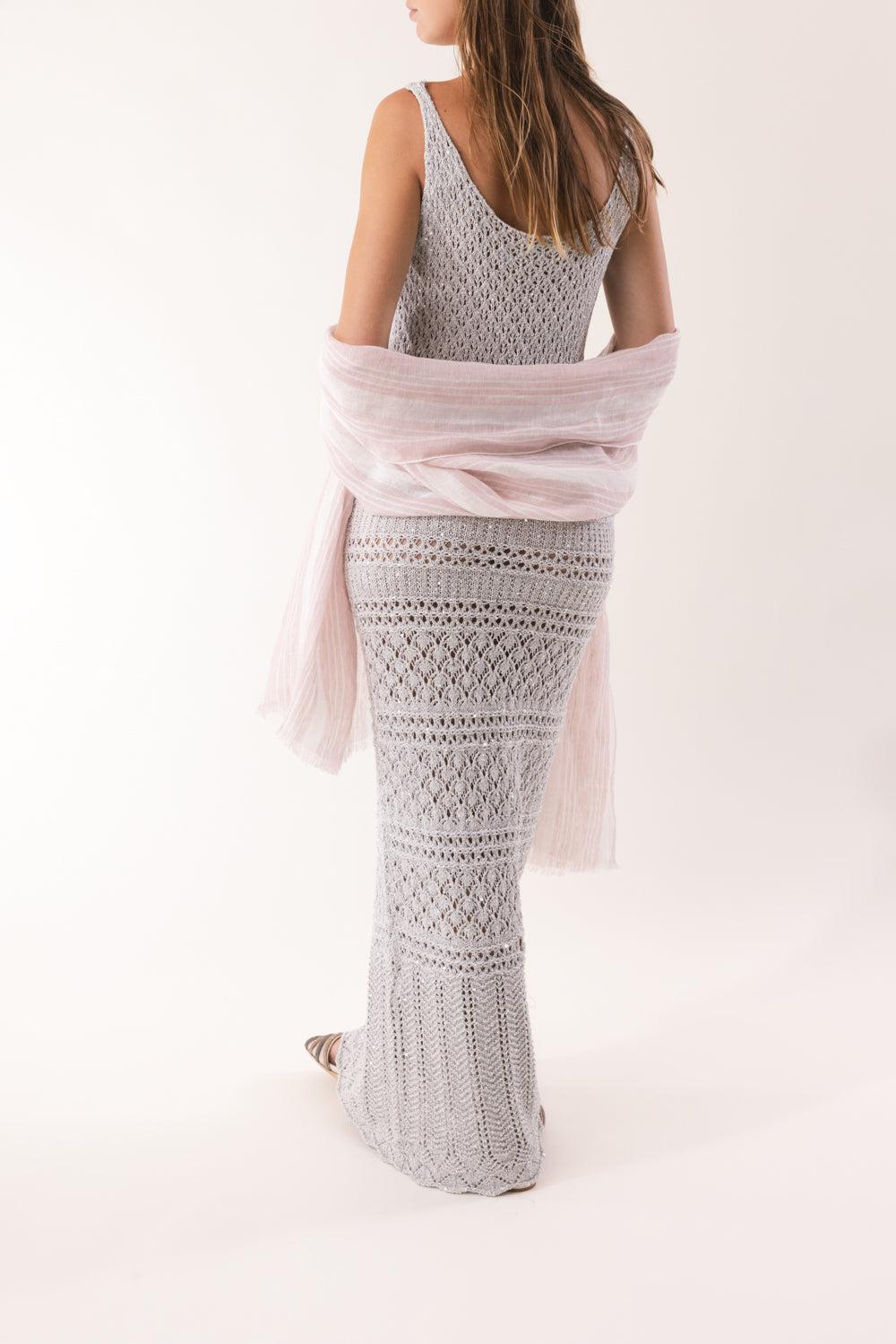 Stripe Lurex Scarf - Rose-ROSE-O/S-ACCESSORIESCARVES-ELEVENTY