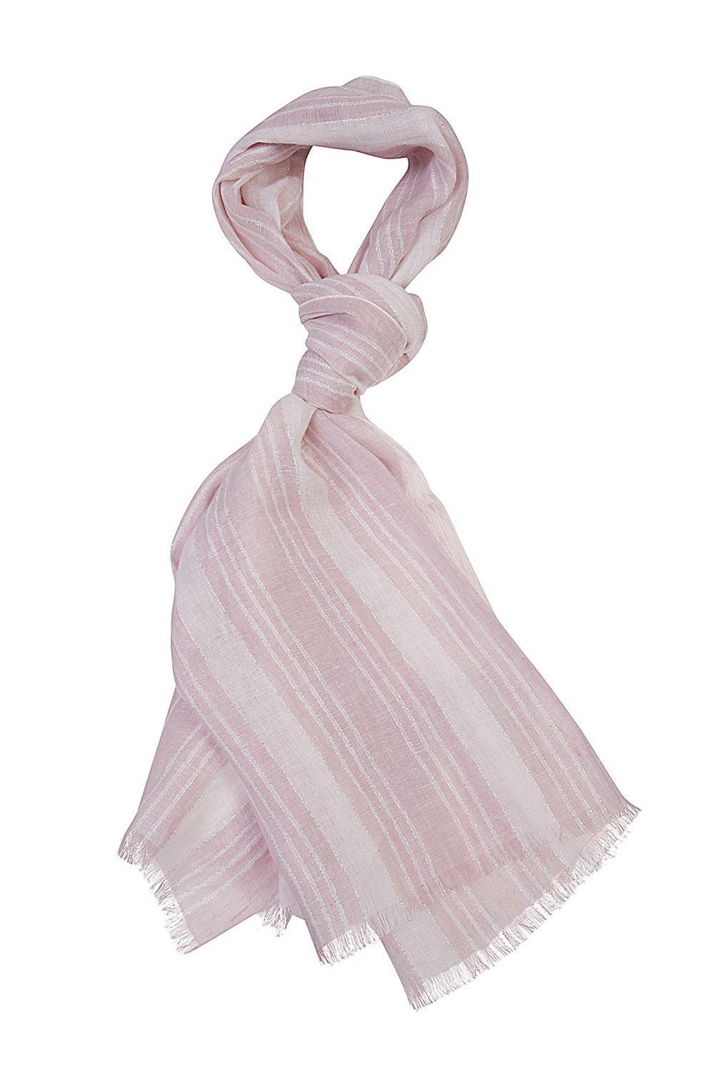 Stripe Lurex Scarf - Rose-ROSE-O/S-ACCESSORIESCARVES-ELEVENTY