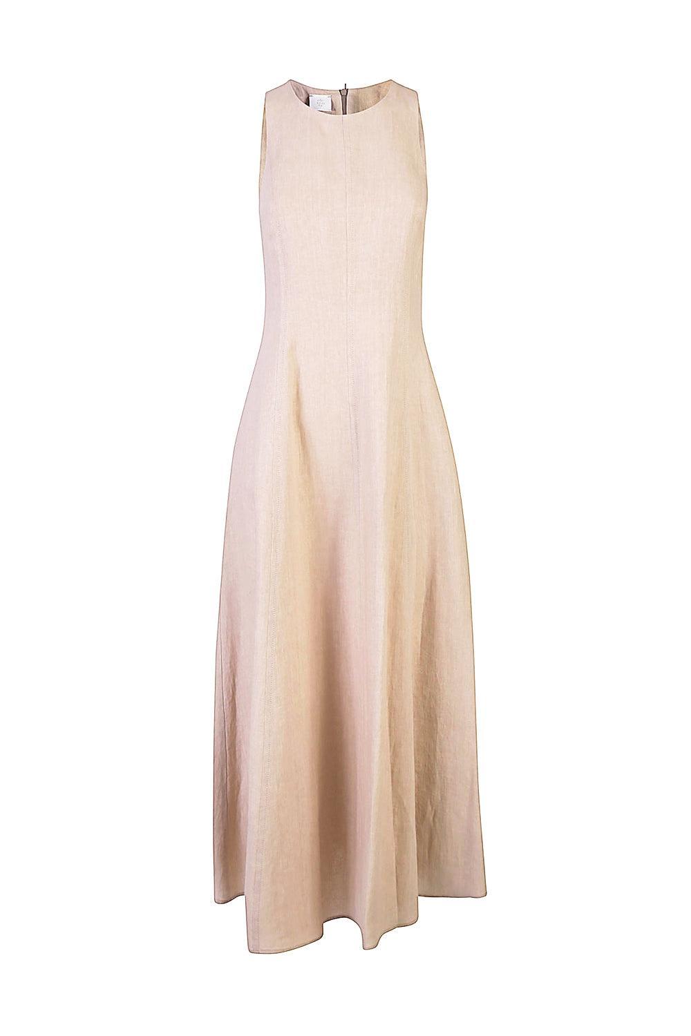 Sleeveless Midi Dress - Sand-SAND-38-CLOTHINGDRESSCASUAL-ELEVENTY