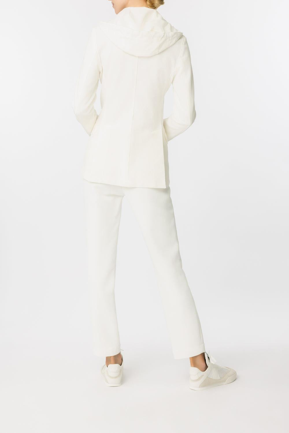 Hooded Zip Blazer - White-WHITE-36-CLOTHINGJACKETBLAZERS-ELEVENTY