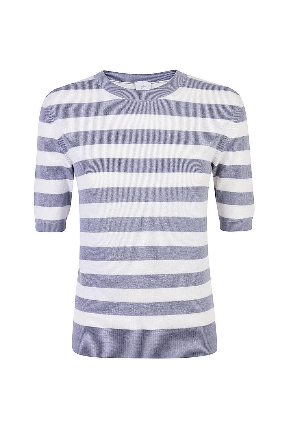 Stripe Knit Top-BLUE/WHT-XS-CLOTHINGTOPKNITS-ELEVENTY