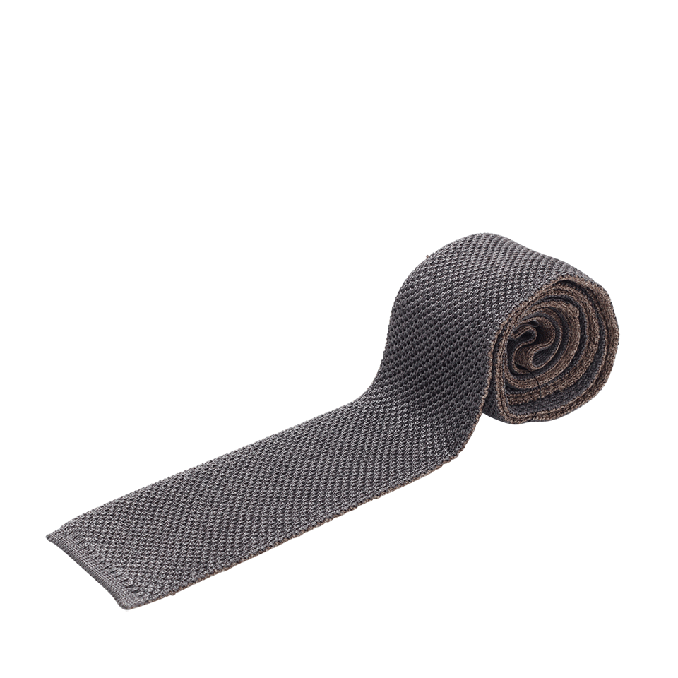 ELEVENTY-Reversible Knit Tie-TAN/GREY