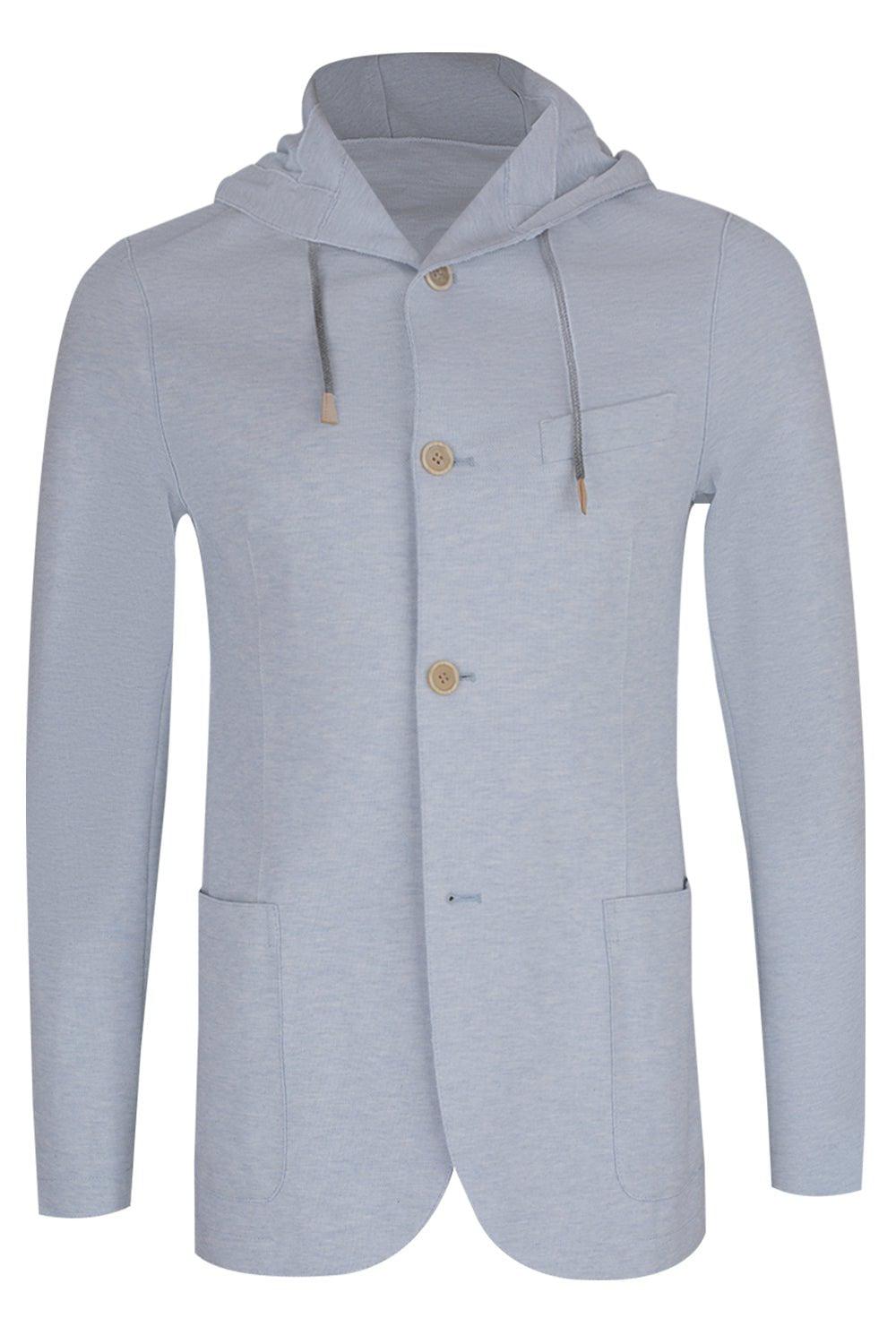 ELEVENTY-Hooded Jacket - Baby Blue-