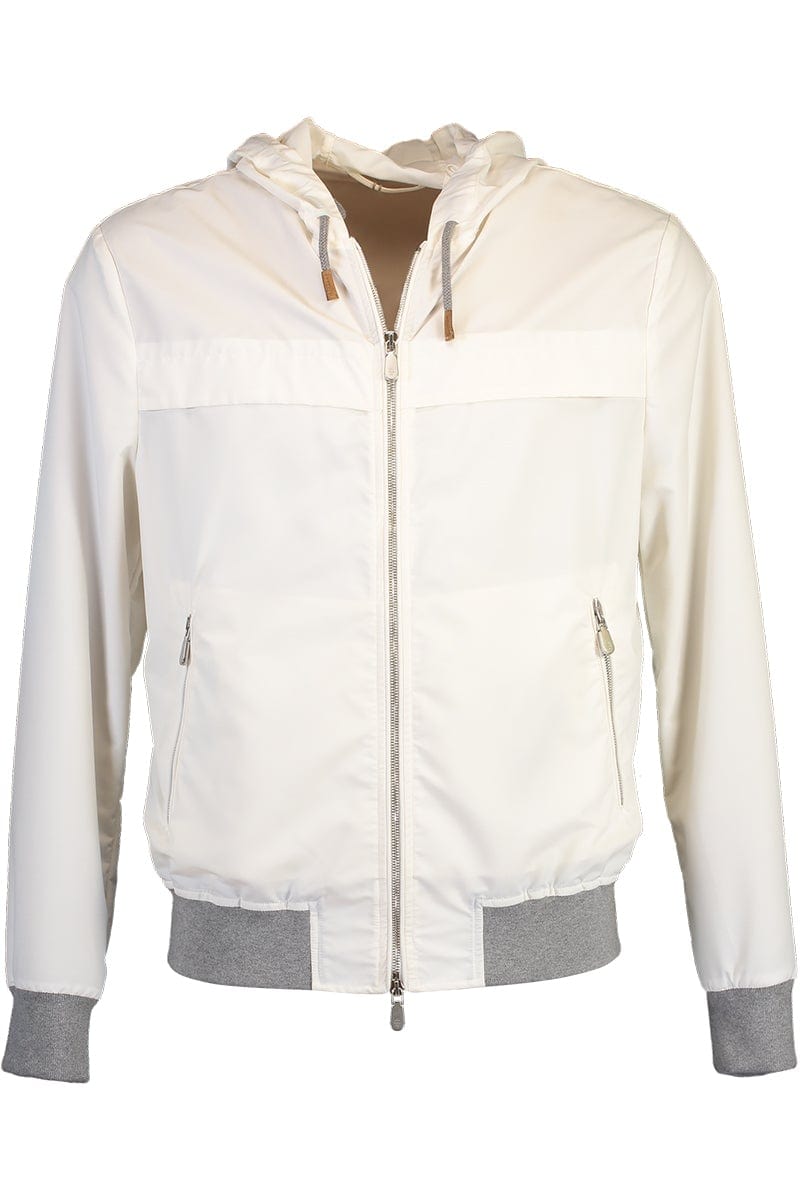 ELEVENTY-Hooded Zip Up Jacket-BLANCO