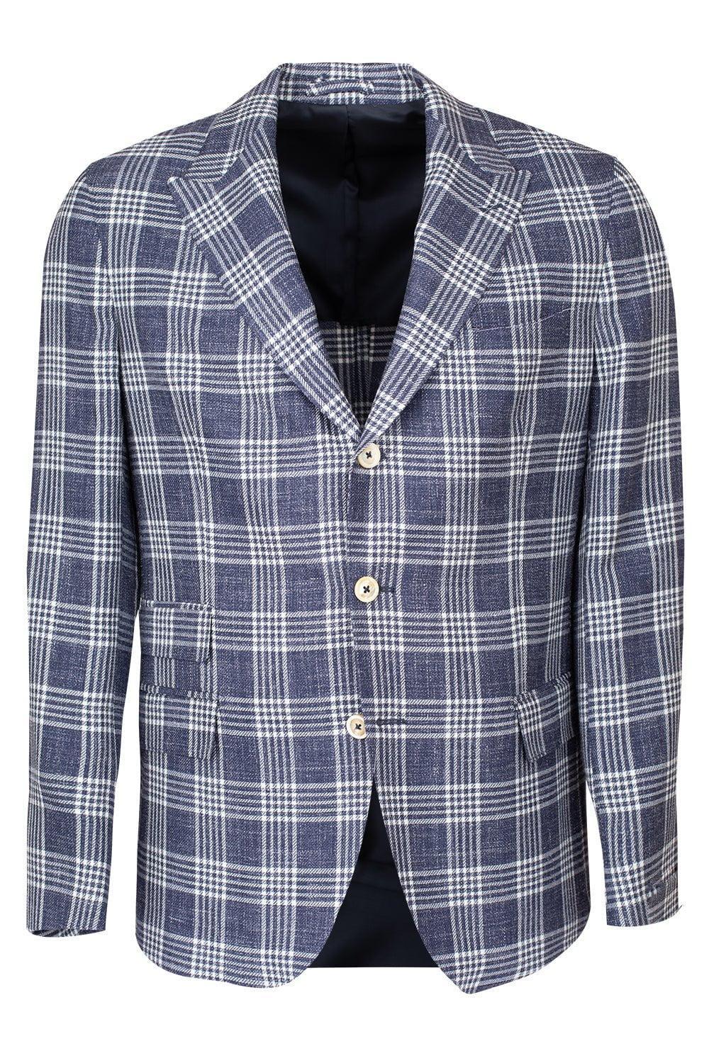 ELEVENTY-Single Breasted Jacket - Blue-