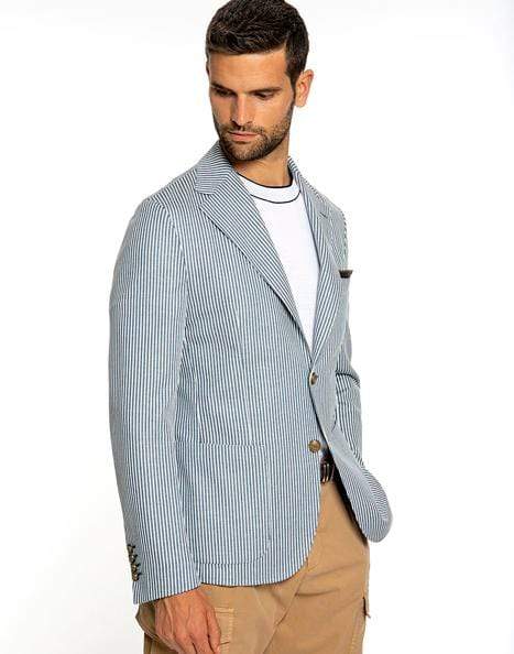 ELEVENTY-Striped Real Cut Jacket-