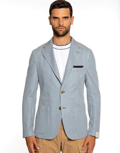 ELEVENTY-Striped Real Cut Jacket-