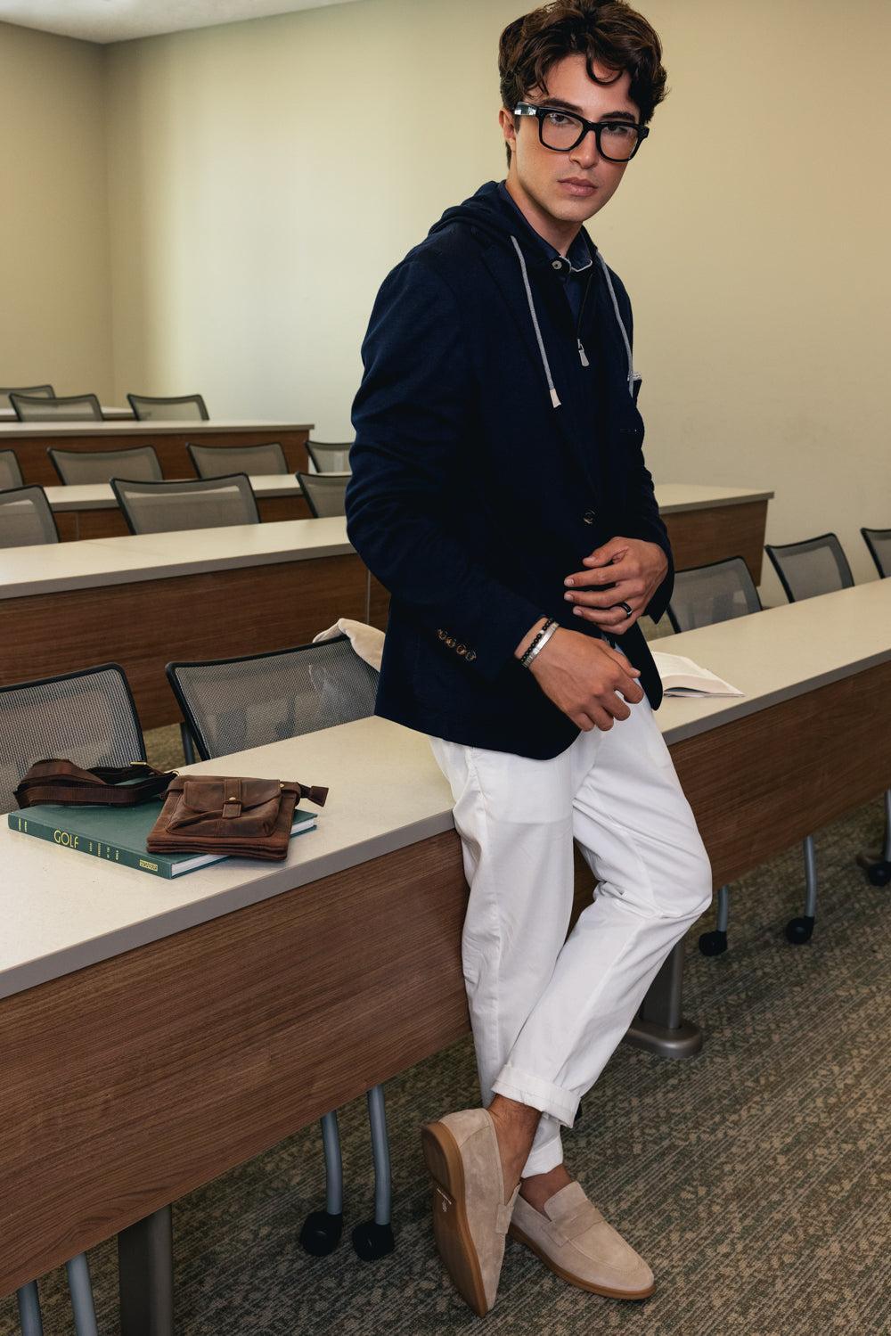 Single Breast Hooded Blazer - Blue-BLUE-46-MENSCLOTHINGJACKET-ELEVENTY
