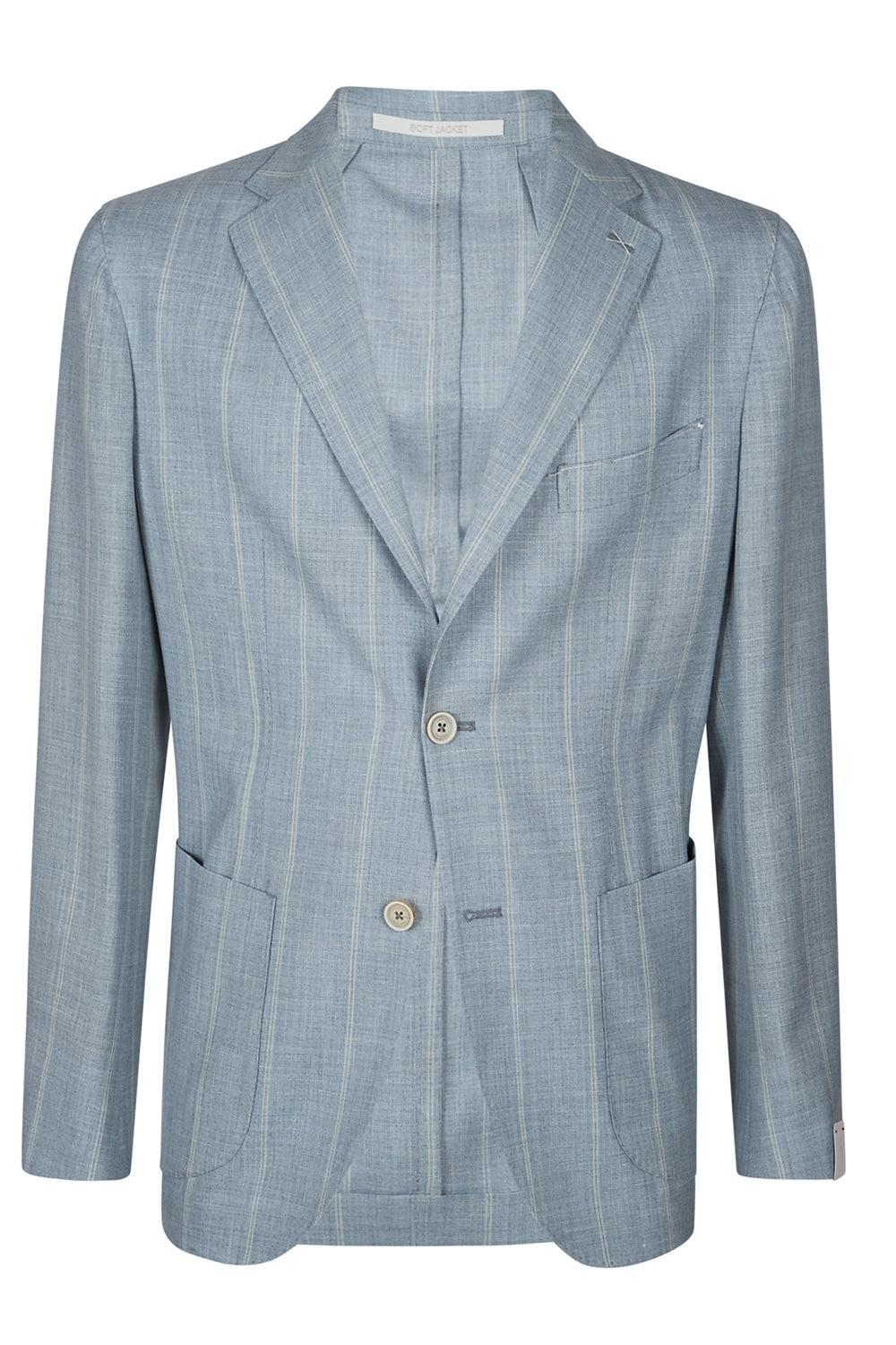 Single Breasted Soft Jacket - Blue-BLUE-48-MENSCLOTHINGJACKET-ELEVENTY