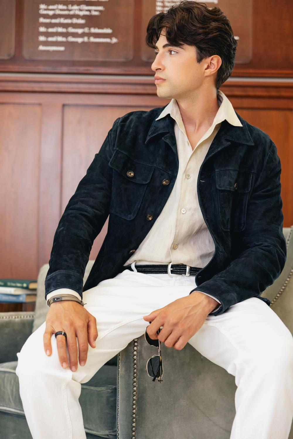 Suede Shirt Jacket-BLUE-48-MENSCLOTHINGJACKET-ELEVENTY