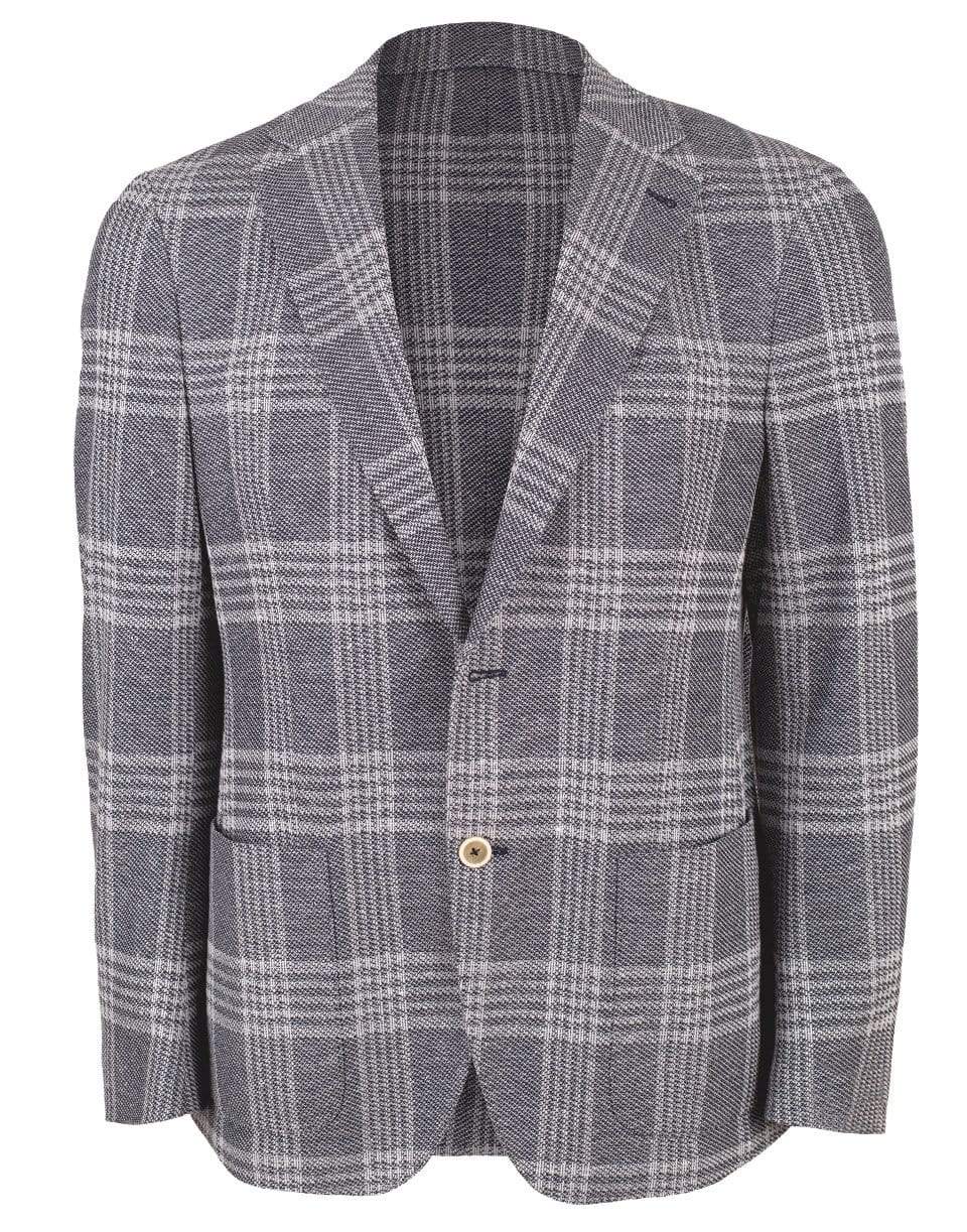 ELEVENTY-Single Breasted Plaid Jacket-