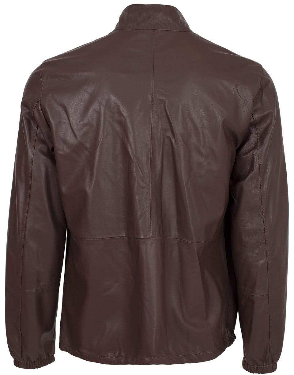 ELEVENTY-Brown Leather Jacket-