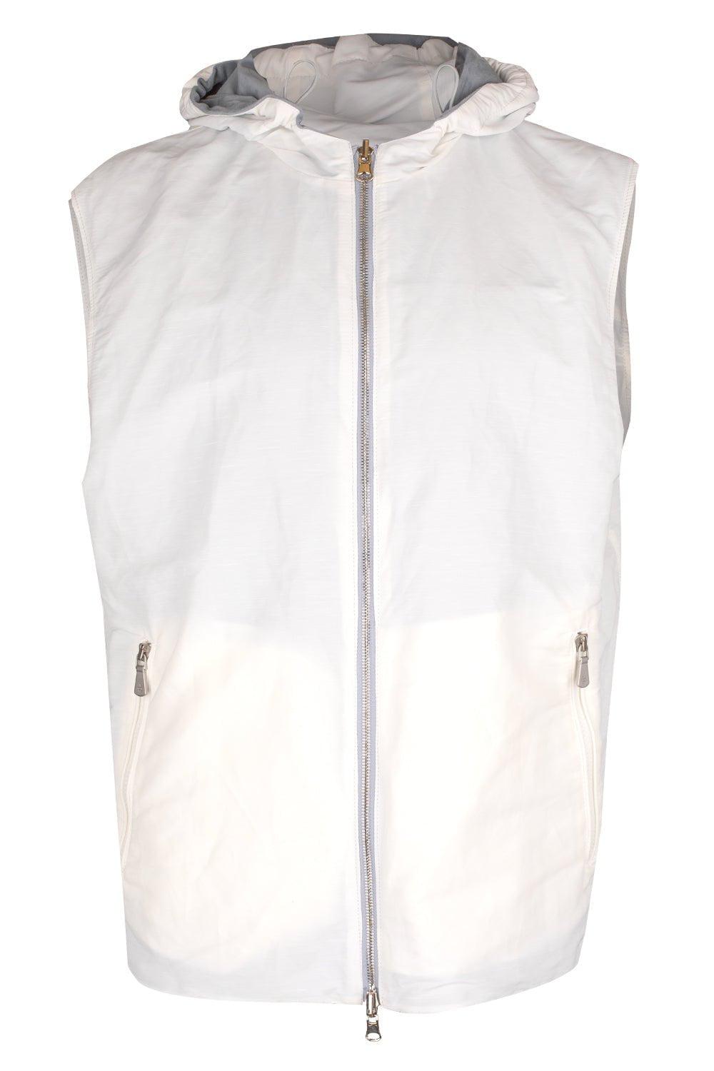 ELEVENTY-Reversible Vest - Denim White-
