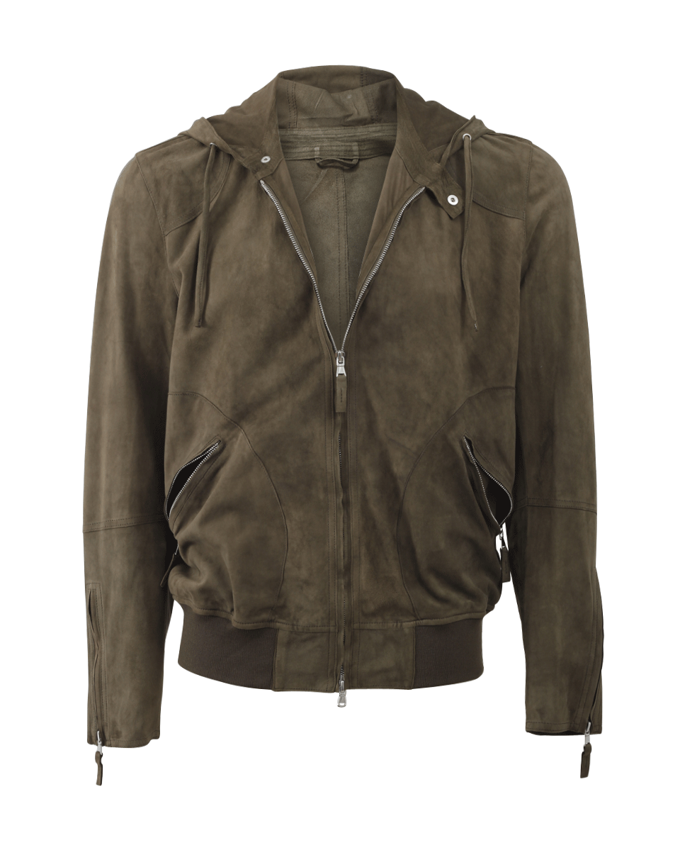 ELEVENTY-Hooded Suede Jacket-