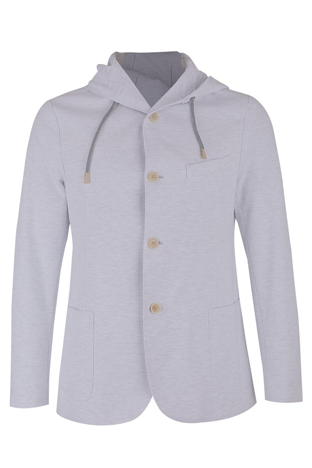 ELEVENTY-Hooded Buttoned Jacket - Grey-