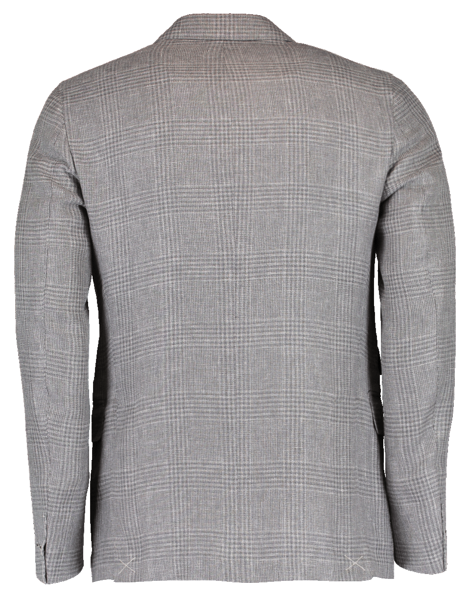 ELEVENTY-Plaid Peak Lapel Platinum Jacket-
