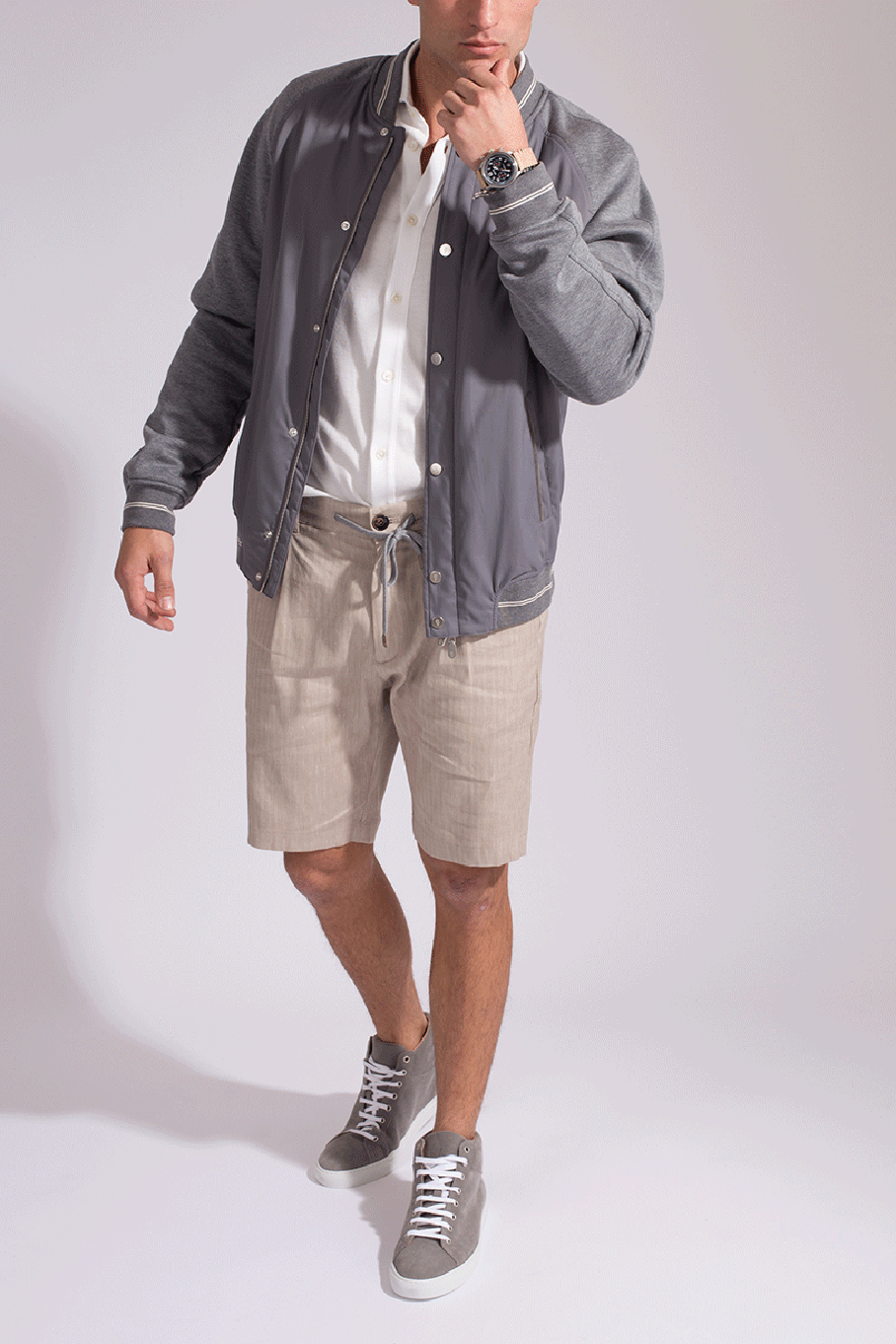ELEVENTY-Mixed Media Bomber-