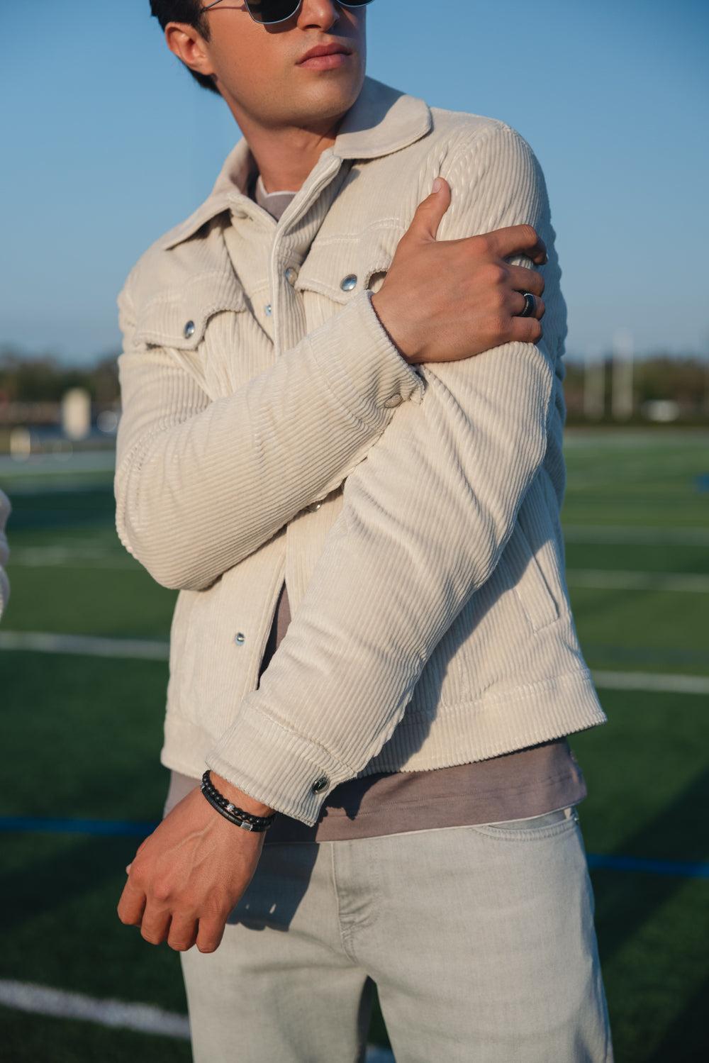 Flap Pocket Trucker Jacket-IVORY-48-MENSCLOTHINGJACKET-ELEVENTY