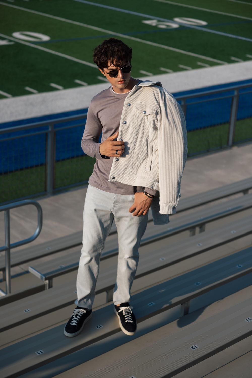 Flap Pocket Trucker Jacket-IVORY-48-MENSCLOTHINGJACKET-ELEVENTY