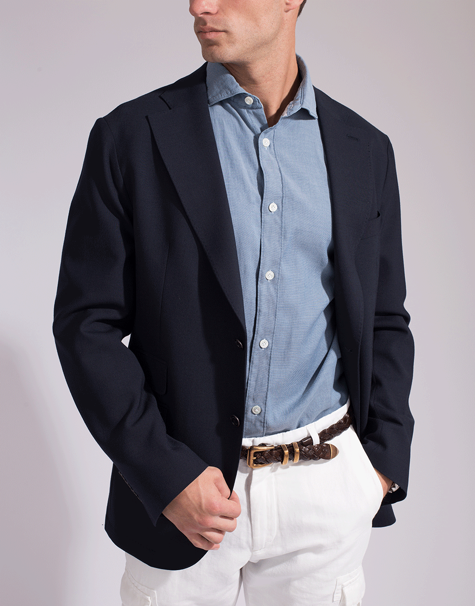 ELEVENTY-Navy Notch Lapel Jacket-