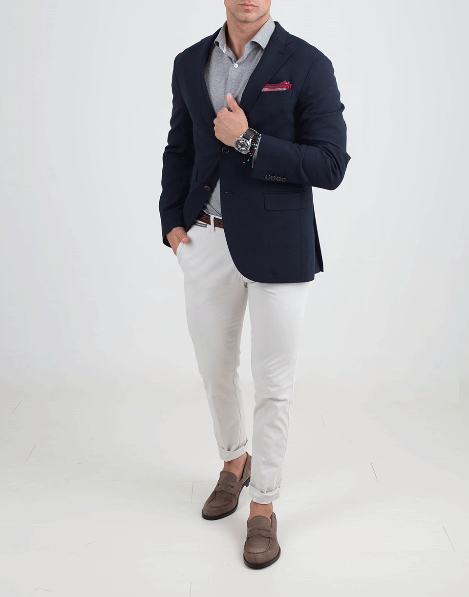 ELEVENTY-Navy Notch Lapel Jacket-