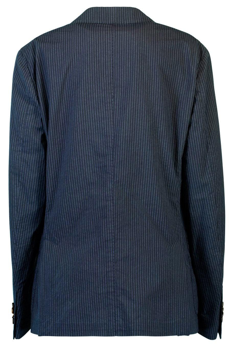 ELEVENTY-Single Breasted Blazer Jacket - Navy Stripe-