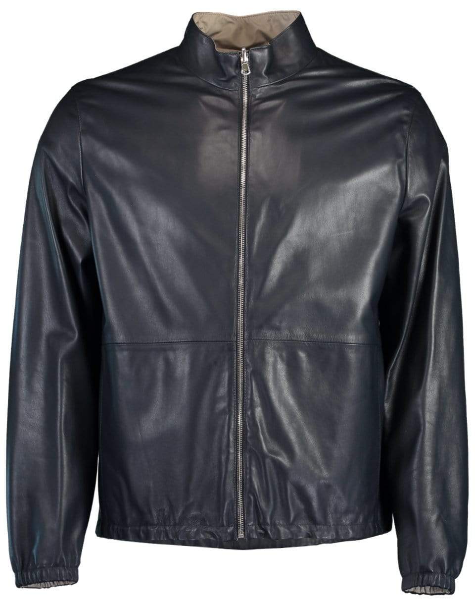 ELEVENTY-Reversible Leather Bomber Jacket-