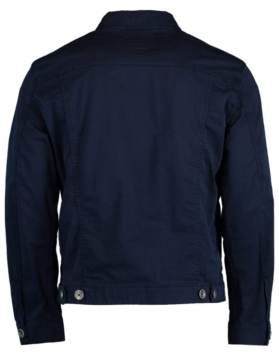 ELEVENTY-Cotton Trucker Jacket-NAVY