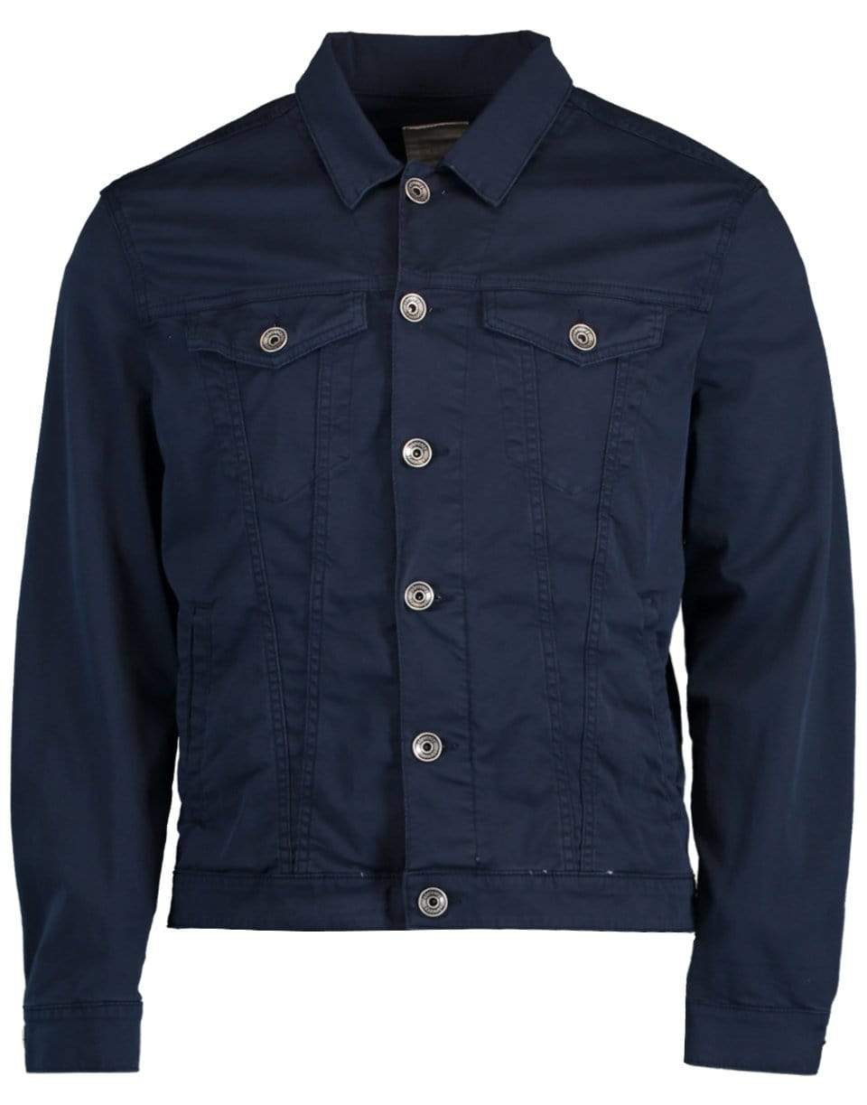 ELEVENTY-Cotton Trucker Jacket-NAVY