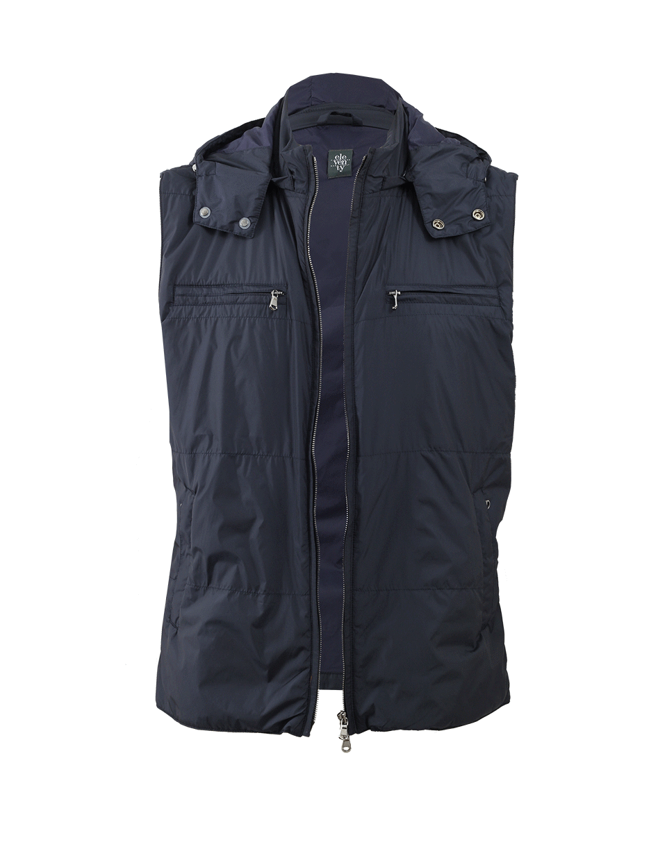 ELEVENTY-Hooded Zip Vest-